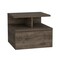 Tuhome Adele Floating Nightstand with Drawer and Open Storage Shelves- Dark Walnut MLB9406 - alternate 1